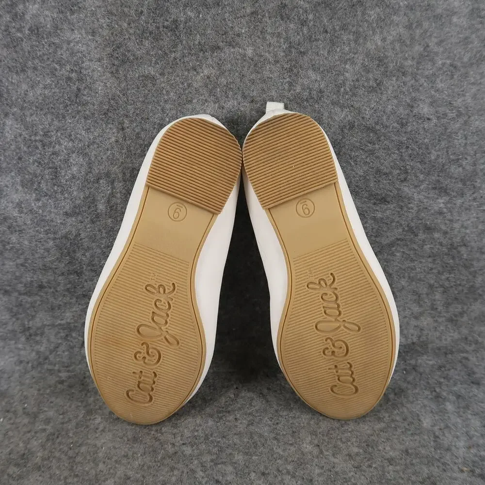 Cat & Jack Shoes Kids 9 Ballet Flats Mary Jane Strap Bow White Fashion Girls